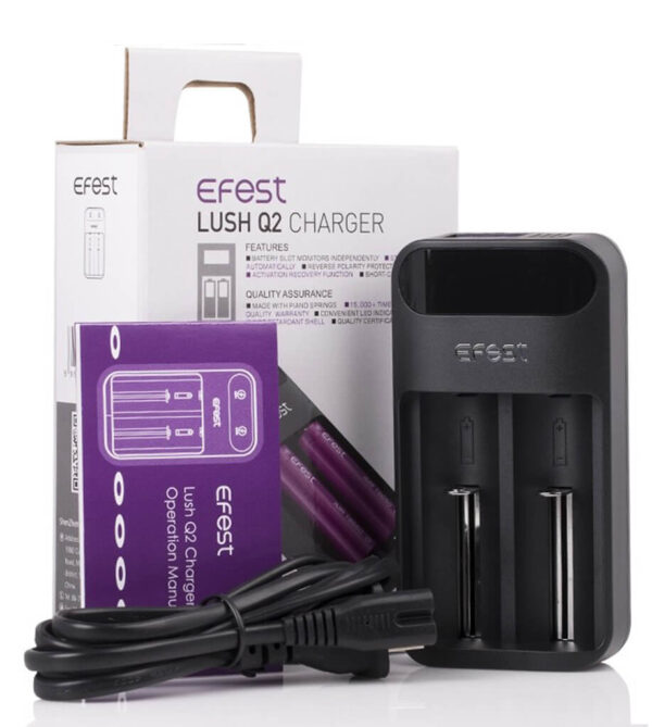 EFest LUSH Q2 – 2 Bay Smart LED Battery Charger