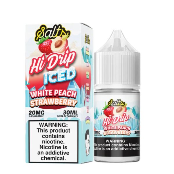 Hi-Drip Salts – White Peach Strawberry ICED 30mL